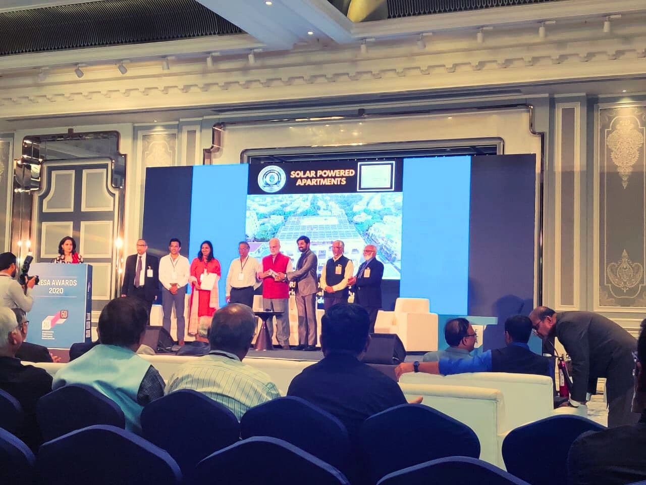 The team receiving the IGBC Platinum Rating Award from the IGBC National Core Committee